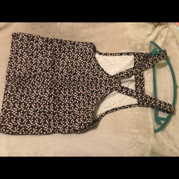 Floral overall mini dress - Picture 4 of 4